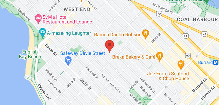 map of 101 1435 NELSON STREET